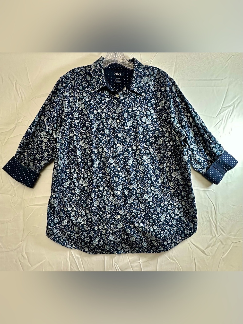 Chaps Women’s Navy Floral Button-Up Shirt